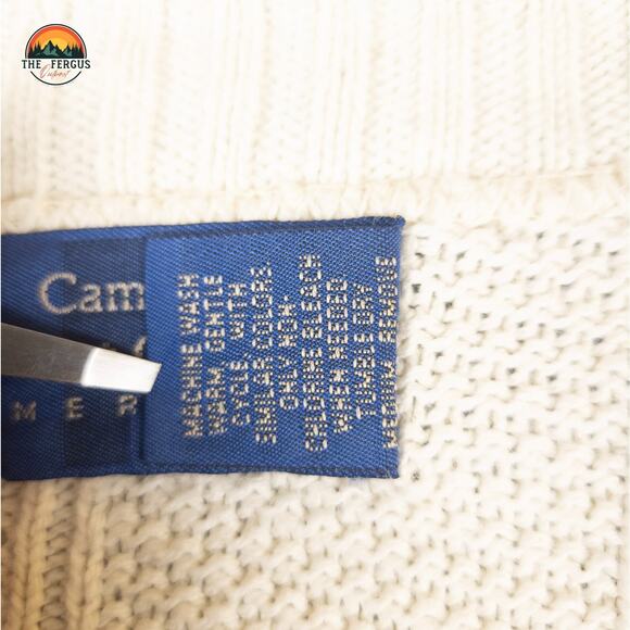 Cambridge Classic White Pullover Sweater Long Sleeve Preppy Knit Men's Medium - Picture 12 of 12